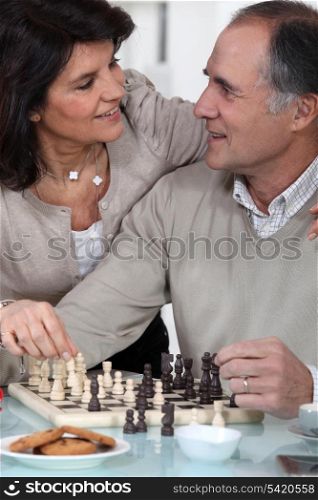 mature chessplayer and wife