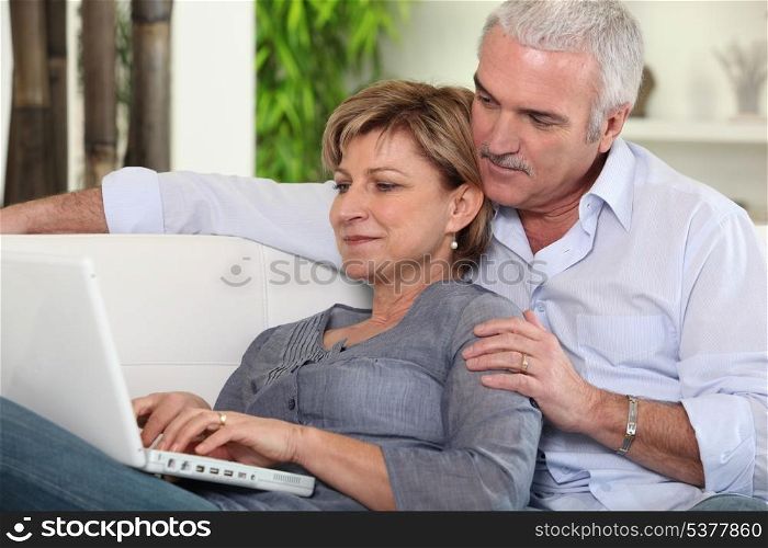 Mature couple browsing on the Internet