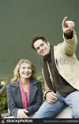 Mature couple in a porch and smiling