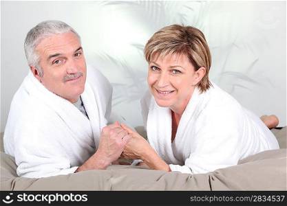 Mature couple in bed