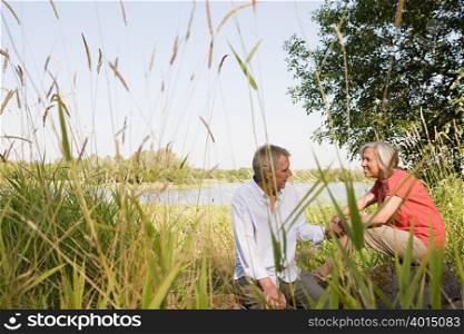 Mature couple in countryside