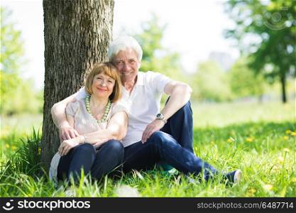 Mature couple in park. Happy Mature couple in the park in summer day