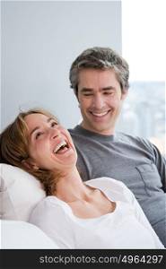 mature couple laughing