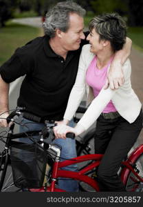 Mature couple looking at each other and smiling