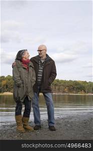 Mature couple near a lake