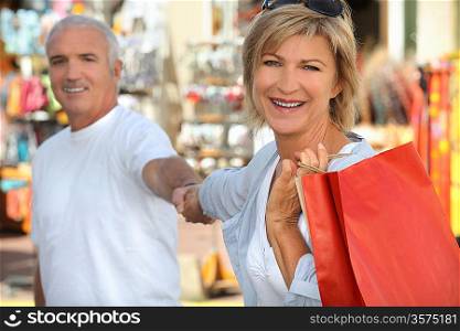 Mature couple shopping
