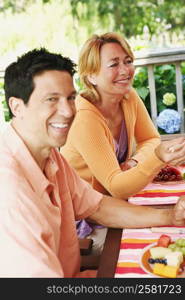 Mature couple sitting at the table