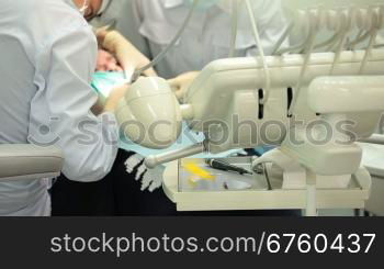 Mature female patient at the dentist surgery