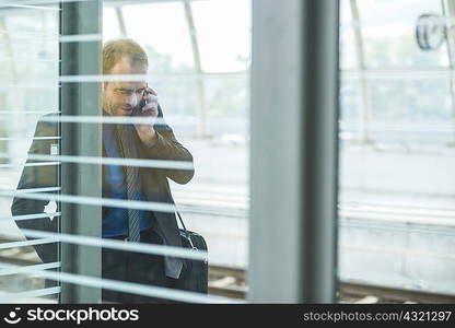 Mature man on cell phone