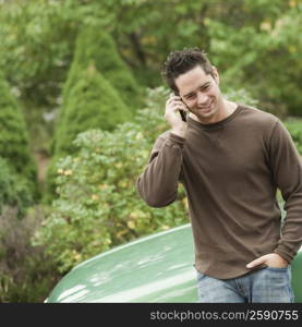 Mature man talking on a mobile phone