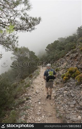 Mature Man trekking in the mountain