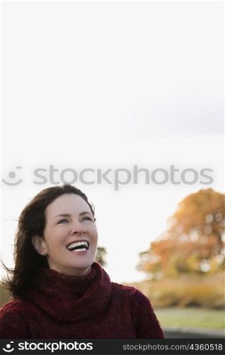 Mature woman laughing