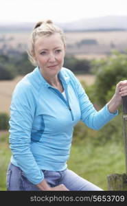 Mature Woman On Country Walk