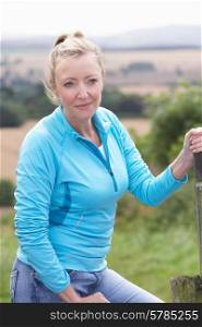 Mature Woman On Country Walk