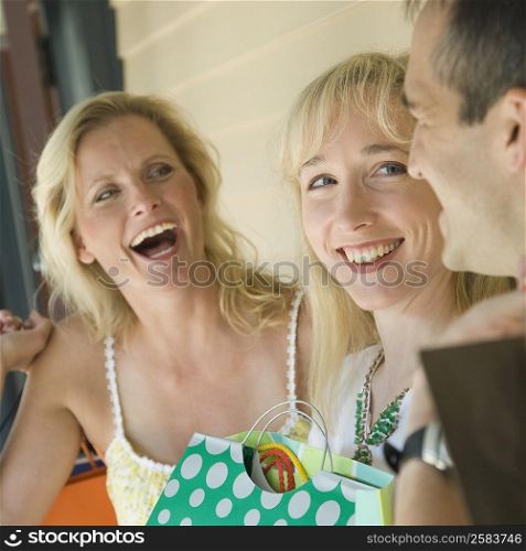 Mature woman smiling with her friends