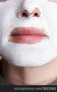 Mature woman with facial Mask. Spa