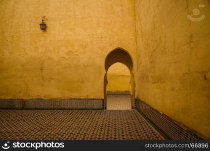 Mausoleum of Moulay Idris in Meknes, Morocco.. Popular landmark - Mausoleum of Moulay Idris in Meknes, Morocco.