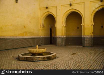 Mausoleum of Moulay Idris in Meknes, Morocco.. Popular landmark - Mausoleum of Moulay Idris in Meknes, Morocco.