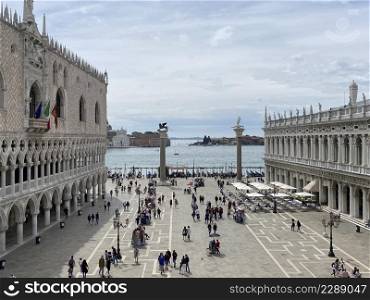 May , 2021 Venice, San Marco place in Venezia city, Italy,