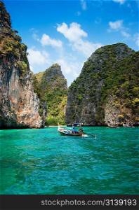 Maya Bay island of phi phi leh in Thailand