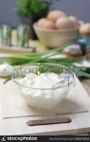 Mayonnaise in bowl - studio shot