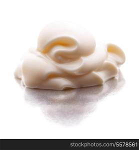 Mayonnaise swirl isolated on white background cutout