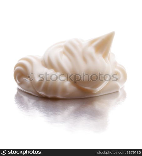 Mayonnaise swirl isolated on white background cutout