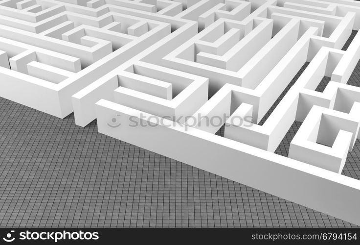 Maze background, complex problem solving concept