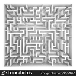 Maze isolated on white background, 3d rendering illustration