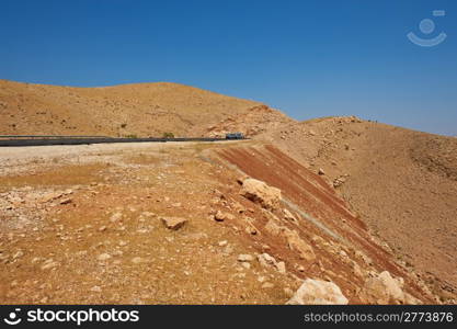 Meandering Road In Sand Hills of Samaria, Israel