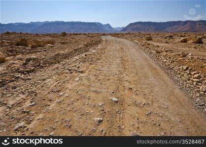 Meandering Road In Sand Hills of Samaria, Israel