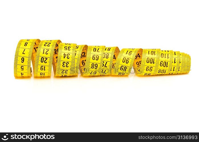 Measure tape. Isolated over white.
