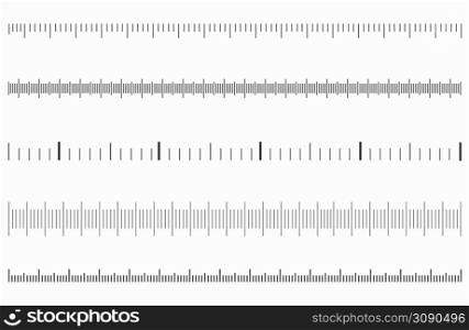 Measurement scale with black marks. Ruler scale for distance and weight, temperature and speed. Vector illustration . Measurement scale with black marks. Ruler scale for distance and weight, temperature and speed. Vector