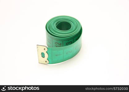 Measuring tape of the tailor isolated on white background