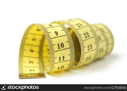 Measuring tape of the tailor. It is isolated on a white background