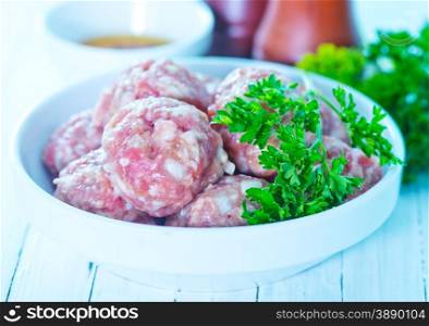 meat balls in bowl and on a table