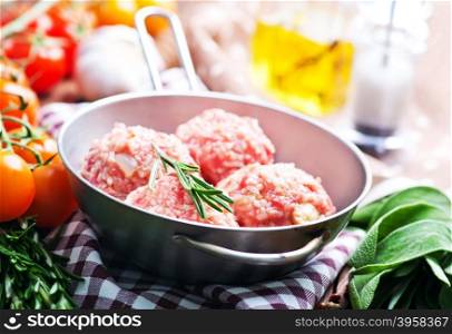 meat balls in bowl and on a table