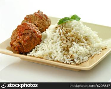 meat balls with rice