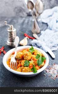 meat balls with tomato sauce and aroma spice