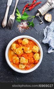 meat balls with tomato sauce and aroma spice