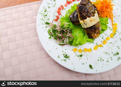 Meat cuisine - kebab served in plate