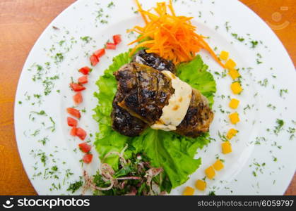 Meat cuisine - kebab served in plate