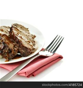 meat loaf dinner on a white plate