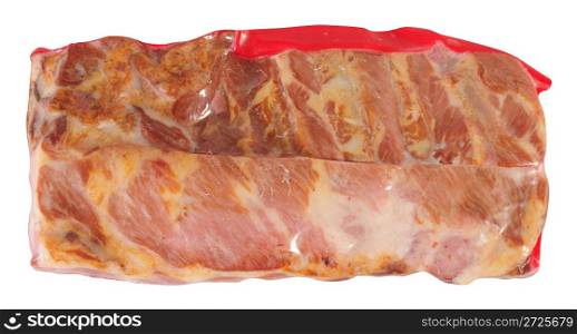 Meat packaging. Isolated