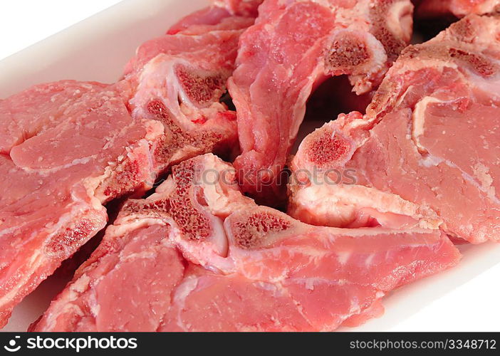 Meat packaging. Isolated