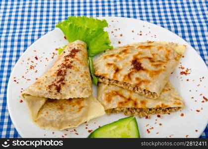 Meat pancakes in plate