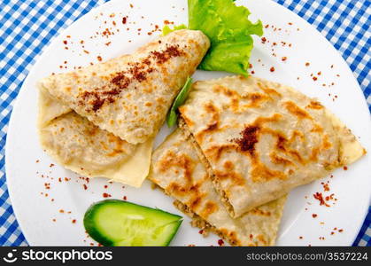 Meat pancakes in plate