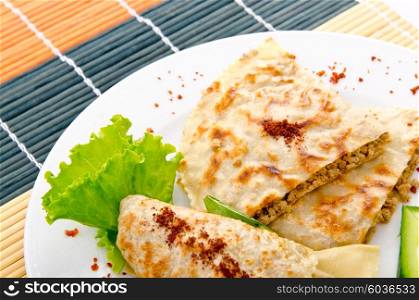 Meat pancakes in plate