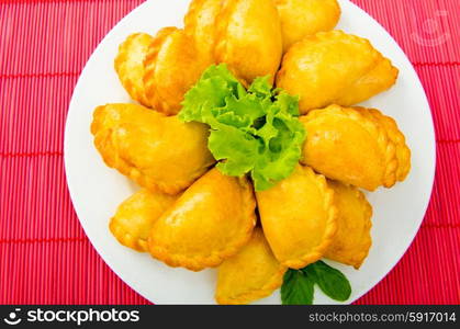 Meat patties in the plate