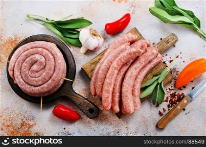 meat priducts and aroma spice on a table